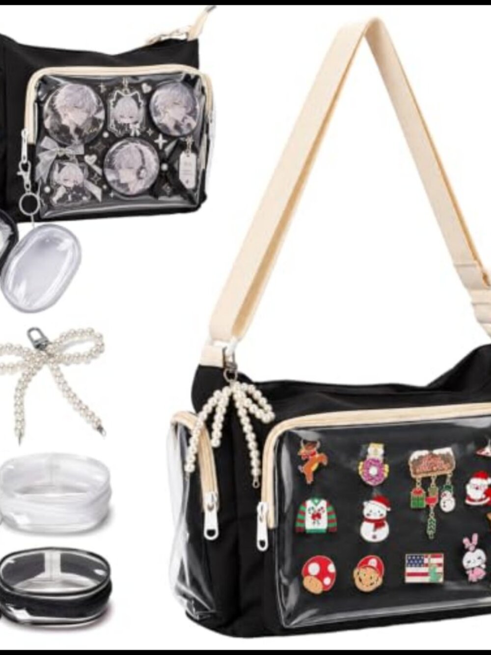 Ita Bag Kawaii Crossbody Purse with Clear Window & Insert
